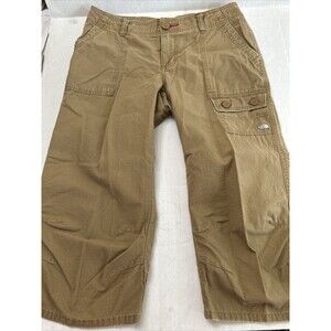 The North Face Outdoor Hiking Cotton Capri Pants Brown Womens Size 10 Mm77